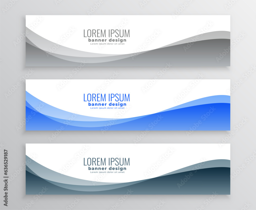 Poster pack of corporate web wavy header template for website information