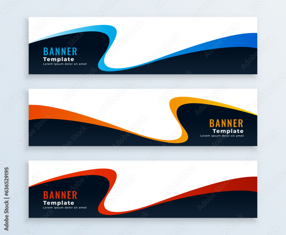 Wall mural collection of abstract web header layout for modern promotion
