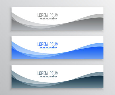 pack of corporate web wavy header template for website information