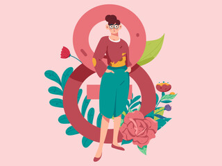 3.12 International Women's Day professional women flat character vector concept operation hand drawn illustration
