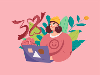 3.12 International Women's Day professional women flat character vector concept operation hand drawn illustration
