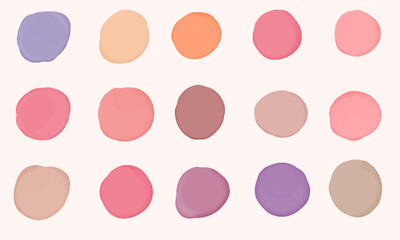 Watercolor Dot Design Elements Set