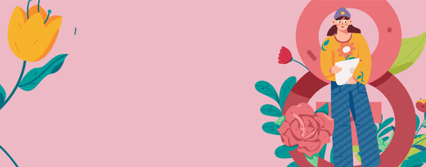 3.12 International Women's Day professional women flat character vector concept operation hand drawn illustration
