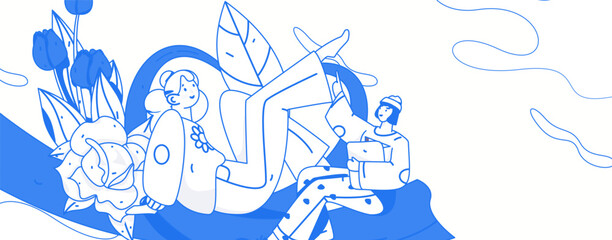 3.12 International Women's Day professional women flat character vector concept operation hand drawn illustration
