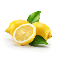 ai generated illustration lemon isolated on white background.
