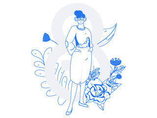 3.12 International Women's Day professional women flat character vector concept operation hand drawn illustration
