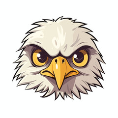 Minimalist Cartoon-Style Eagle Mascot Head in Color
