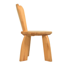 Scandinavian wooden Chairs isolated on white background. Interior design Inspiration. Furniture modern inspiration.