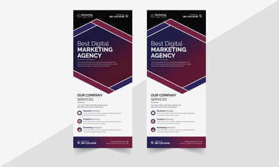 Roll up banner design template, vertical, abstract background, pull up design, modern x-banner, rectangle size.