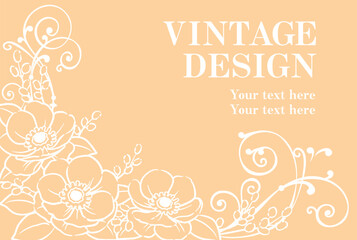 アンティークなお花の装飾フレーム。ベクター素材