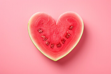 Obraz na płótnie Canvas Heart shaped watermelon.