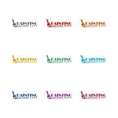 Painting company template icon isolated on white background. Set icons colorful