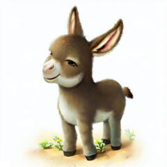 Obraz na płótnie Canvas Digital illustration of a young Donkey