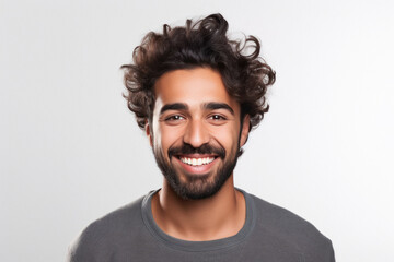 Fototapeta premium young man loud laughing face on white background.