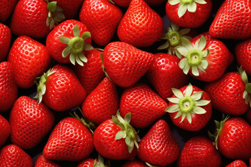 Fresh and juicy Red Strawberry bunch - Powered by Adobe