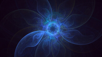 3D rendering abstract colorful fractal light background