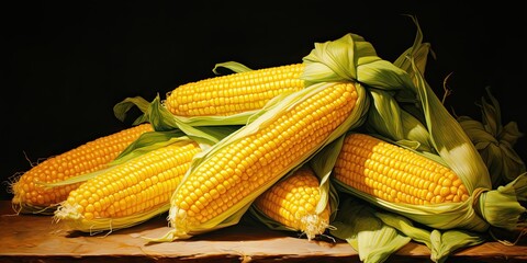 oil painting of corns, generative AI