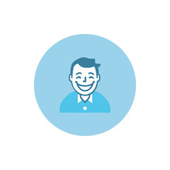 simple smiling man professional character avatar logo vector illustration template design