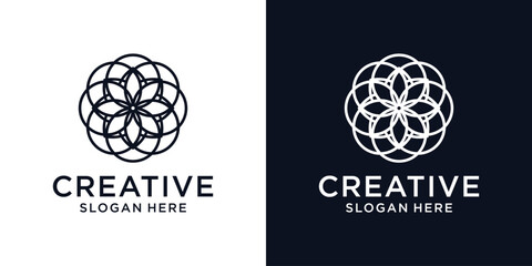 Fototapeta premium Floral ornament beauty logo design abstract