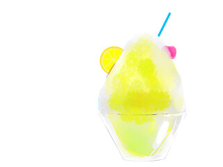 Lemon flavored shaved ice