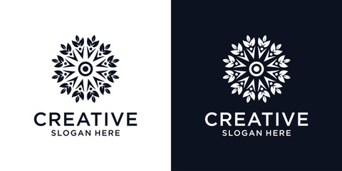 Floral ornament beauty logo design abstract