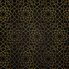 Golden abstract linear luxury style 116 pattern, square modern pattern design.