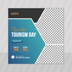 World Tourism Day social media post design vector template