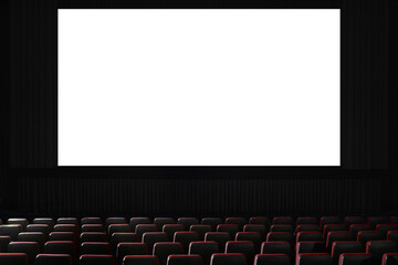 movie theater with blank screen
