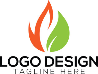 Leaf fire logo vector