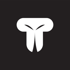 letter T face monster logo design.