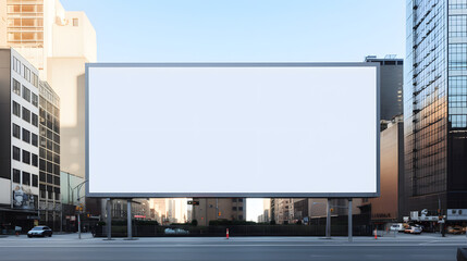 Photo-realistic blank, empty billboard mockup in a street, generative ai