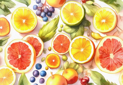 Fruits and berries AI art