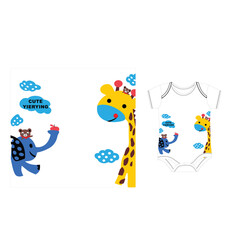 cute giraffe print vector art