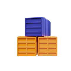 Containerized Connectivity: 3D Illustration Bridging Global Logistics