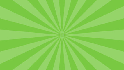 Simple Flat Green Light burst Effect vector background