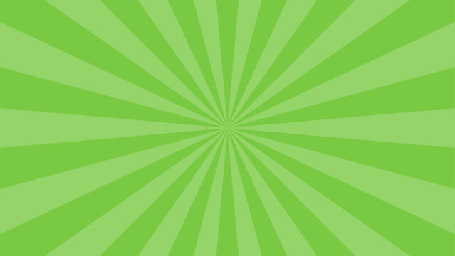 Simple Flat Green Light burst Effect vector background