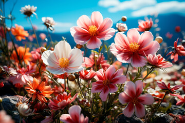beautiful flowers on the mountain