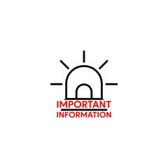 Important information icon isolated on transparent background