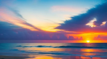 Foto op Canvas Sunset Serenity: Mesmerizing Beachscape Bathed in Colors © The Wild Photography