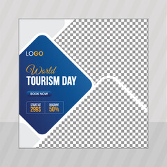 World Tourism Day social media post design vector template