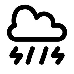 thunderstorm line icon