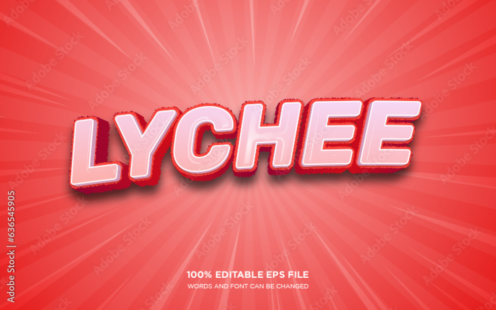 Wall mural lychee 3d editable text style effect