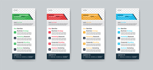 Modern creative corporate business dl flyer or rack card layout concept background flyer brochure cover template for grow up your business to the next level