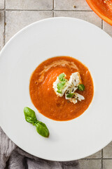 cream soup of baked peppers