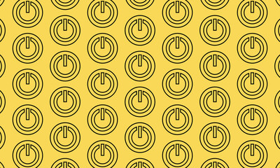 On and Off switch seamless Pattern on yellow BG. Vector ilustration