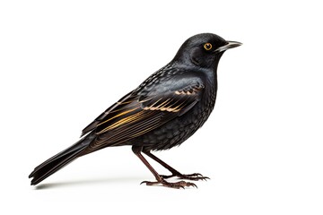 Obraz premium Bird on a white background isolated. Colorful songbird. Close encounter with nature palette