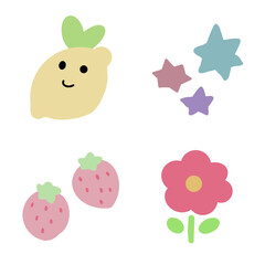 hand drawn illustration of a set of icons