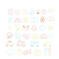hand drawn illustration of a set of icons