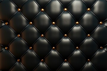 Gold Leather Texture Background of Quilted Skin. Created With Generative AI Technology
