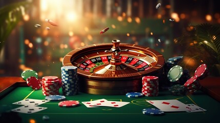 casino roulette table, Generative AI - Powered by Adobe